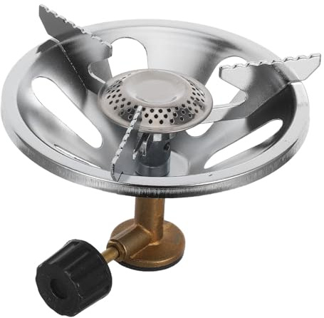 DIYEAH Réchaud de Camping Portable en Acier Inoxydable, Mini-cuisinière à Gaz Compacte 12 X 12 X 9 Cm, Brûleur Anti-vent pour Pique-niques et Randonnée en Plein Air