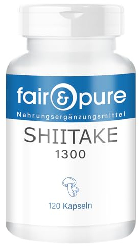 Fair & Pure® - Shiitake 1300mg - Lentinula edodes vegano - 120 Cápsulas
