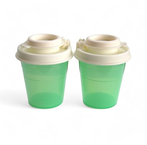 Tupperware Mini-Salz- und Pfefferstreuer-Set, 57 ml, Pastellgrün mit elfenbeinfarbenen Deckeln