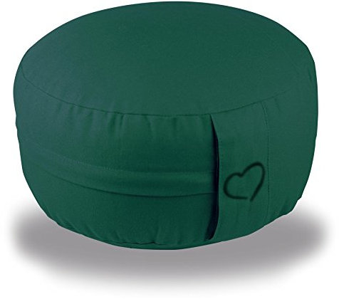 Maylow – Yoga avec cœur – Yoga Oreiller Bio Vannure d'Épeautre Housse Amovible avec coutil (Vert