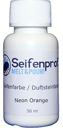 Seifenprofis 50 ml Seifenfarbe (Pigment Orange) Badebomben 100% vegan biologisch Farbe zur Seifenherstellung Normal- oder Pigmentbasis