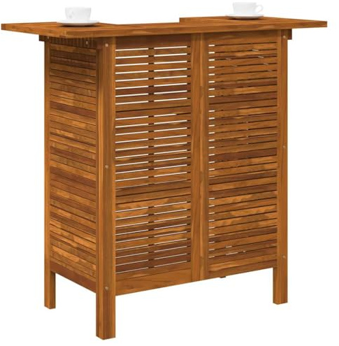 vidaXL Solid Acacia Wood Bar Table, Bistro Table, Garden Furniture