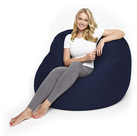 Lumaland Flexi Comfort Sitzsack Big | Flexibler Premium Bean Bag | 155 x 100 cm Sitzkissen | Ideal zum Liegen oder Sitzen | Sessel & Sofa für Kinder und Erwachsene [Navyblau]
