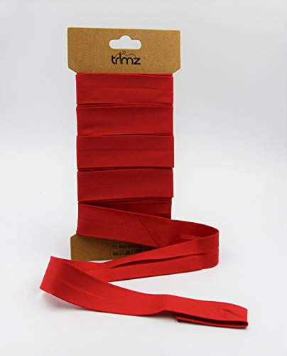 Trimz Schrägband, Polyester, Baumwolle, 25 mm x 5 m, Rot