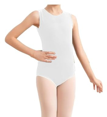 BODYWEAR LTD Ärmelloser Gymnastikanzug für Mädchen, glänzendes Nylon, bequeme Passform, Performance-Wear, Tanzunterricht, Ballettgymnastik, Tanz, Schule, Sportbekleidung