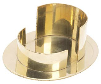 NKlaus Kerzenhalter oval aus Messing, goldglänzend, 7,3x5cm, 1 Stück | Höhe 3,5cm; für Hochzeit, Taufe und Kommunion