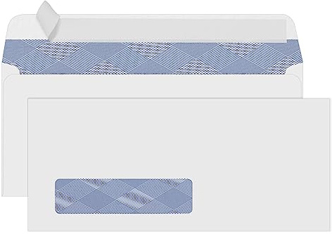 500#10 Single Window Security Envelopes, PANDRI NO.10 Security-Tinted Envelopes Designed for QuickBooks Invoices, Business Statements and Computer Printed Checks-Number 10 Size 4 1/8 Inch X 9 1/2 Inch