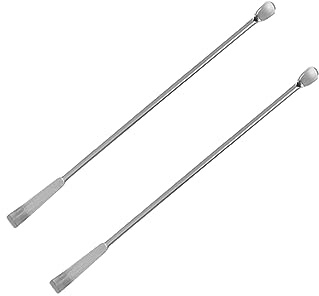 2 cucharas de reactivo de muestreo Micro Laboratorio, 100 mm – 250 mm acero inoxidable 304 2 en 1, espátula de mezcla de laboratorio de doble cabeza