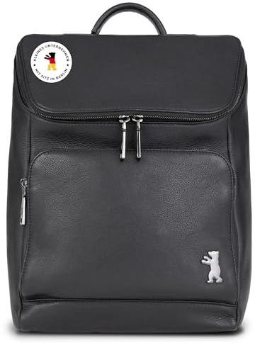 Berliner Bags Premium Rucksack Sydney, Kleiner Tagesrucksack aus Leder, Cityrucksack für Damen – Schwarz