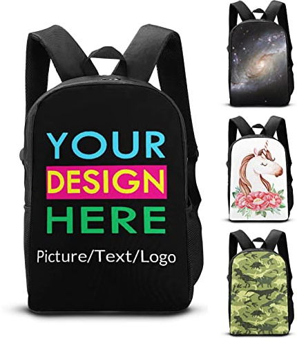 MEIERLE Personalisierter Rucksack Mit Foto, Rucksack Selbst Gestalten Mit Eigenem Bild Oder Text, Leichter Freizeitrucksack Für Schule Reisen Alltag, Individuelles Geschenk Für Damen Herren Kinder