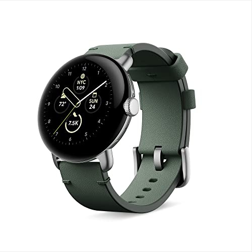 Google Pixel Watch Handgefertigtes Lederarmband – Green, groß