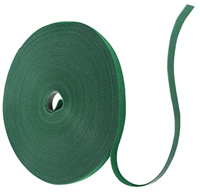 DUTIFUL 30m Pflanzenbinder Klettband 10mm Pflanzenhalter Klettband Wiederverschließbar Kabelbinder Klettverschluss Rolle Kletterhilfe für Pflanzen Grün
