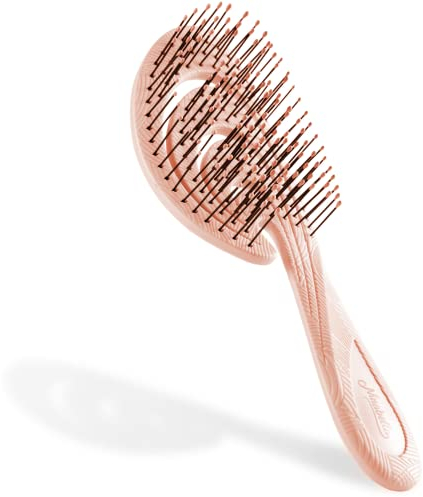 Ninabella Detangling Hair Brush for Women & Men - Does not Pull, Removes Tangles, Brushes for Straight, Curly & Wet Hair - Detangle Brush - Unique Wave Design Hairbrush, rose gold