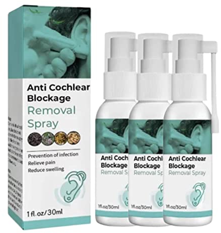 DUBUSH GFOUK Anti-Cochlea-Verstopfung Clearing Spray Cochlea-Verstopfung Natürliches Ohrspray Ohrenschmalzweichmachender Reiniger Ohrlochstech-Reinigungsspray
