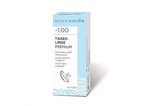 MAGNIVISION Tageslinsen Premium weiche Kontaktlinsen für -4,50 dpt. | 6 Stück | BC 8.6 | DIA 14.2 | mit Silikon-Hydrogel-Material & UV-Filter für lange Tragezeiten | ohne Konservierungsstoffe