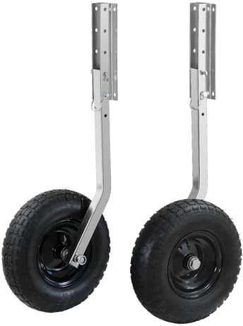 Boat Launching Wheels, 12'' Transom Launching Wheel, 500LBS Jon Boat Wheels for Inflatable & Aluminum Boats with 2 Pcs Quick Release Pins