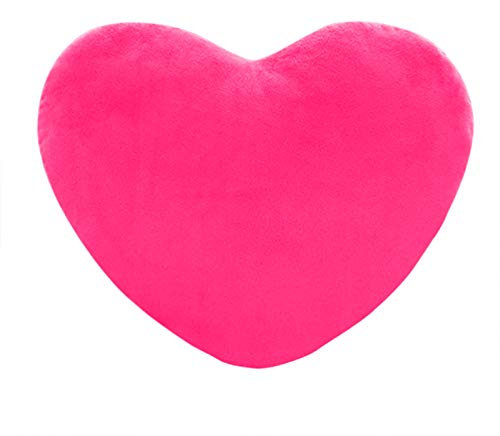 Plüsch Herzkissen Niedlich Flauschig Für Hochzeit Dekoration Liebhaber Kinder Fest Geschenk Sofa Autos Kinderzimmer (01-Hot Pink, 40 cm)