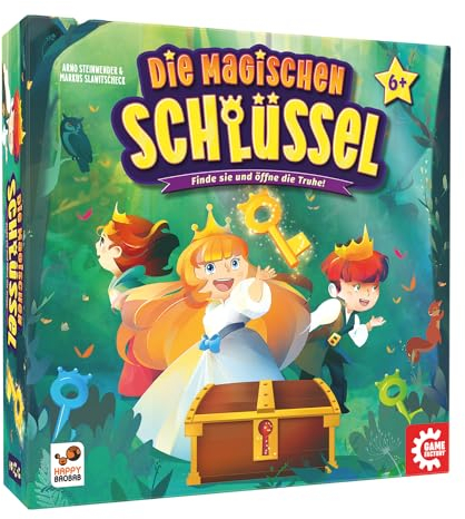 Game Factory 646323 Die Magischen Schlüssel, Zauberhaftes Würfelspiel für Kinder ab 6 Jahren, Familienspiel für 2-4 Spieler, Kinderspiel des Jahres 2024