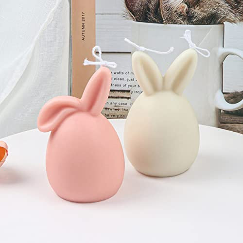 Ostereier Silikonform, Ostern Kaninchen Silikonform 3D Osterhase Kerzenformen Seifenform Ostern Kaninchen Kerzen Gießformen DIY Silikon Backform Ohren Hase Mousse Kuchenform Für Kerzen,Seife (2pcs)