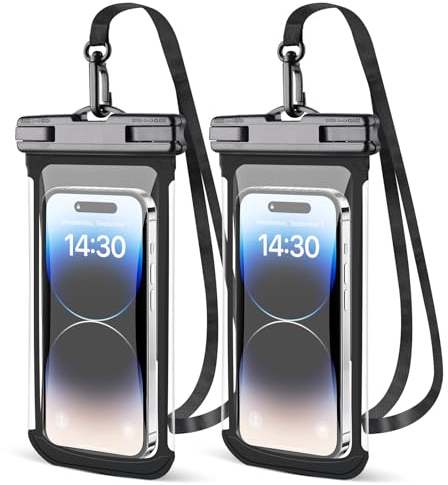 HAISSKY Custodia Impermeabile Borsa [2 Pezzi] IPX8 Custodia Impermeabile Smartphone Universale Borsa Protezione Cover Subacquea per iPhone 15 14 13 12 11 Pro Max Plus Galaxy S24 S23 Fino a 7.2
