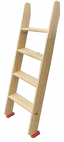 PINPAI Scaletta per Letto a Castello in Legno Rustico, Scaletta per Letto a Castello per Camper a 3/4/5 Gradini Scaletta per Letto Gemello con Gancio E Poggiapiedi in Gomma, per Uso Camera da Letto