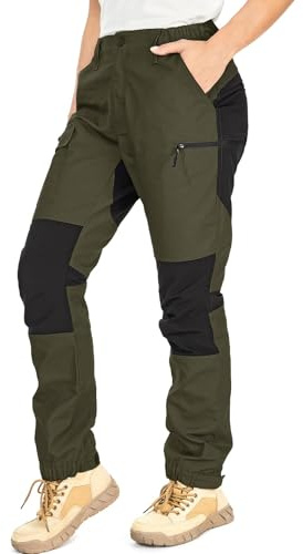 Yenwits Wanderhose Damen Outdoor Hosen Langlebig Robust Atmungsaktiv Trekkinghose Arbeitshose für Outdoor-Aktivitäten und Außenarbeiten（2093，Amy Grün,XL）