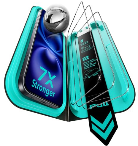 ESR Pack 3 Protector de Pantalla para iPhone 16 Plus/15 Plus, Armorite | Antigolpes 7X, Cristal Templado 9H+, Instalación Fácil, Cobertura Total, Bandeja UltraFit, Sin Burbujas, Irrompible