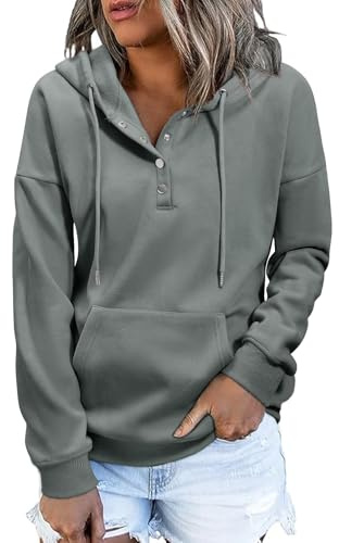 heekpek Sweats à Capuche pour Femmes Sweatshirts Chauds à Manches Longues Hauts Polaires Décontractés avec Poches pour l'Automne et l'hiver