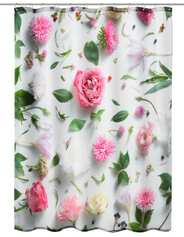 Kleine Wolke Duschvorhang Textil Rosalie Multicolor 120 x 200 cm | OEKO-TEX zertifiziert, wasserabweisend, verstärkte Ösen, mit Beschwerungsband, weiches Textilgewebe, maschinenwaschbar