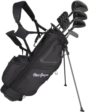 MacGregor MacBLK Golf Clubs Package Set, Mens Right Hand (Graphite/Steel, 1 Longer (6'1 and up), Stiff, Right)