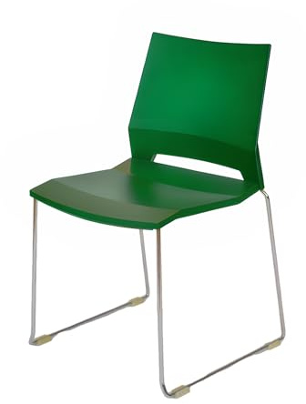 Topsit Stapelbarer Besucherstuhl, Wartezimmerstuhl, Metallgestell Bürostuhl, Moderner Konferenzstuhl, Stuhl fur Rezeption Pausen Raum, Farbiger Stuhl (Grün)