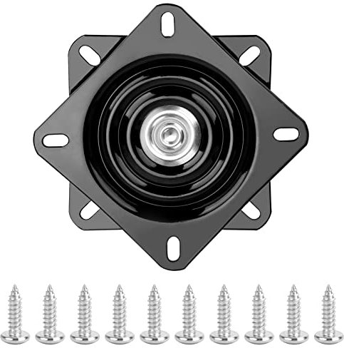 5 Inch Ball Bearing Turntable Swivel Plate, 360 Degree Swivel Base Mount Plate Rotating Swivel Turntable with 10 Screws, Rotating Bearing Plate for Display Stand Bar Stools Chairs