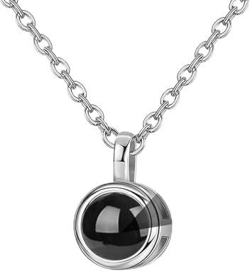 JONZIN Personalisierte Geschenke,Personalisierte Kette mit Bild im Stein | Halskette mit Foto Projektion Anhänger,Foto Geschenke für Mama Damen Freundin Frauen Weihnachten Geburtstagsgeschenk