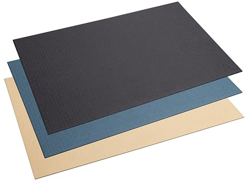 Exacompta - Ref. 60600D - Set med 8 st skrivbordsunderlägg i hård kartong - kompatibel med optiska och lasermöss - brett format med kort djup (57,5 x 37,5 cm)