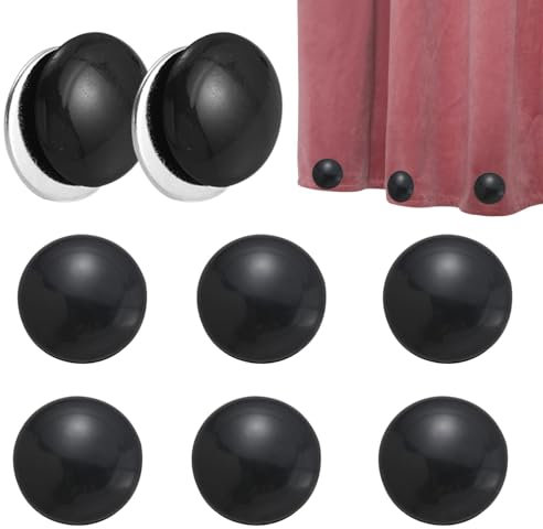 Amusingtao 8 Stück Vorhang Gewichte, duschvorhang Gewichte, Runde Magnetische Vorhang Gewichte Gardinenbeschwerer Duschvorhang Beschwerer für Gardinen Tischdecken Duschvorhang（Schwarz）