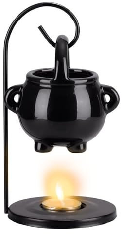 Duftlampe für ätherische öle, Hexenkessel Ölbrenner, Candle Warmer,Duftlampe Hängender Kessel Wachsbrenner, Aroma Diffusor für ätherische öle für Spa, Yoga, Meditation (Schwarz)