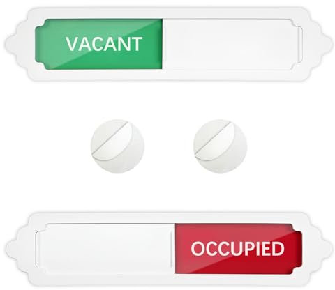 Acuxiaza Vacant/Occupied Sliding Door Sign 7x1.5 Inch Privacy Occupied Sign for Bathroom Door Vacant Occupie Signs Do Not Disturb Signs for Home Office Restroom Conference Hotels Hospital