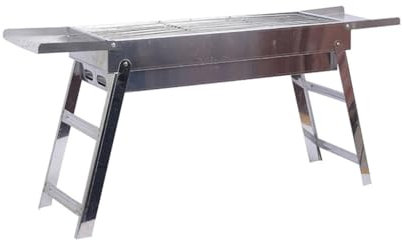 Estufa de Barbacoa de Acero Inoxidable, Parrilla de Barbacoa Plegable para el hogar, Parrilla para Carne, Estufa de Exterior de carbón/D/60 * 22 * 39 cm
