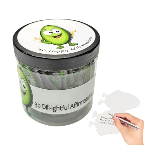 Bsbkoj Biglietti di conferma positivi, supporto emotivo per sottaceti carte | 30x carte avocado energia per mamma | Messaggi ispiratori citazioni divertenti riconoscimento ogni giorno