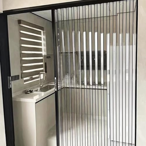 Klare Acryl-Falttür – abschließbarer Griff, Schieberaumteiler für Küche, Bad, magnetisches Ziehharmonika-Design mit oberen unteren Schienen