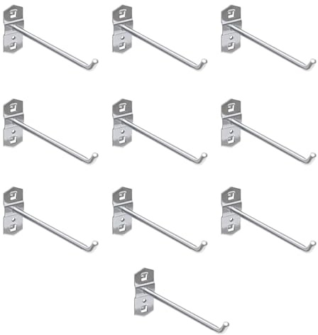 10 Pack Supermarkt Regal Haken, Heavy Duty Quadrat Loch Platte Haken, Metall Display Regal Haken für Supermarkt Garage Einzelhandel (150mm)