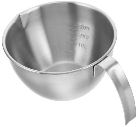 Stainless Steel Mixing Bowl with Handle and Graduated Pouring Spout - Sturdy, Multifunctional Bowl for Cooking, Baking, Preparing Eggs and Pastries Easy Cleaning Large Capacity For Home Use