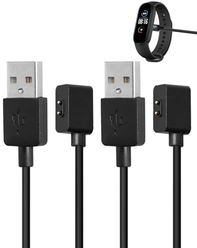 2 PCS Câble de Chargeur per Xiaomi Smart Band 10/9/9 Pro/8 Watch 5/4 | 100cm Câble de Charge USB Magnétique Chargeur Montre Connectée per Redmi Watch 3 Lite Fitness