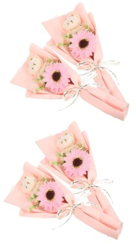 MUCKLILY 2 Series Ramo De Flores De Graduación con Oso De Peluche Decoración para Fiestas De Graduación Y Temáticos Y Accesorio para Fotografía Y Celebraciones 2 Piezas*2