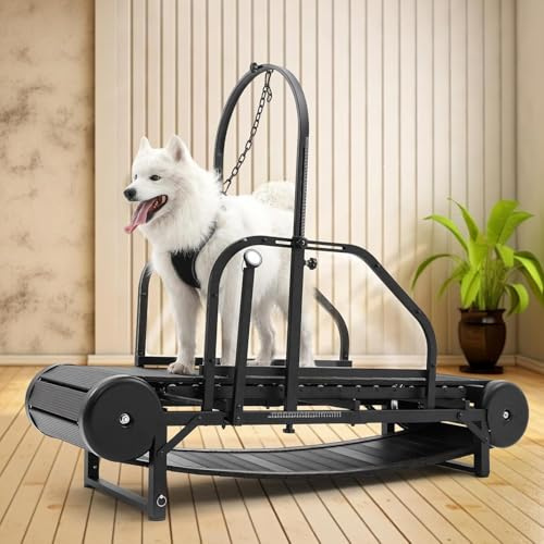 Dog Treadmill for Large Medium Dogs, Treadmill for Dog, Dog Exercise Equipment, Slatmill for Dogs, Adjustable Ramp Canine Running Slatmill Machine with Pedometer for Exercise & Healthy, Medium