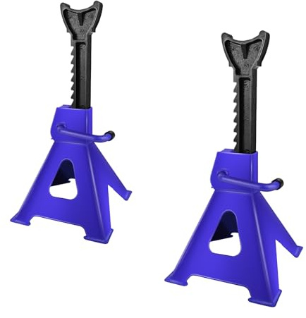 Xinng Cavalletti Auto 3 Tonnellate, Altezza Regolabile 275-415 mm, con Leva di Bloccaggio – Supporto per Assale, Ideale per Auto, Moto e Camioncini – Set da 2 Pezzi