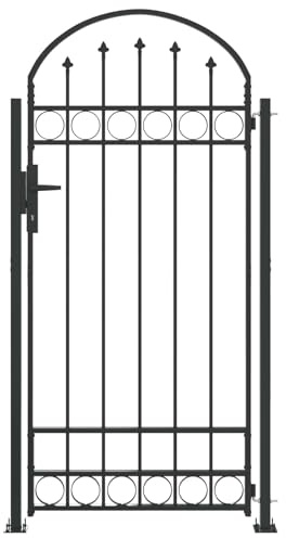 vidaXL Palo della recinzione ASSEN 200 x 88 x 14 cm Acciaio Grigio, Recinzione per Giardino e Terrazzo, Pilastri in Acciaio, Design Moderno, Soluzione Sicura per Esterni
