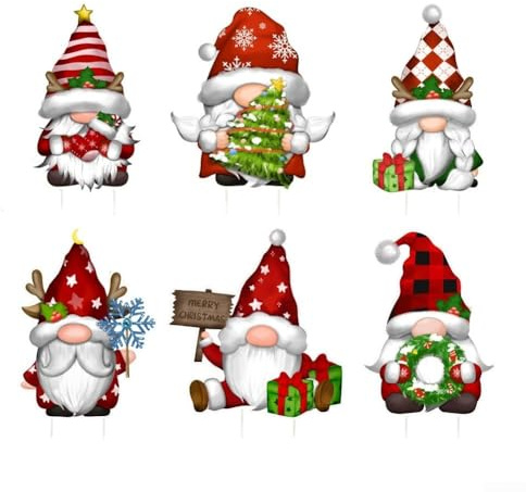 Lot de 6 panneaux de jardin imperméables avec piquets pour décoration de jardin et pelouse