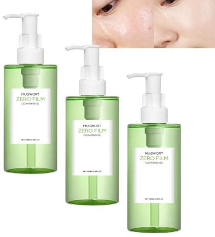 Mugwort Zero Film Reinigungsol – natürlicher Make-up-Entferner und Gesichtswaschöl, entfernt täglich Unreinheiten, reinigt tief in den Poren, pflegt die Haut sanft und spendet (3pcs)