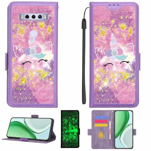 Kinetijy Coque Compatible pour TCL 10 Se Coque Étui Housse Case Support [avec Film Protecteur HD d'une dureté de 9H] [Blocage RFID][Paillettes dorées + Brillantes] LPT-DJS
